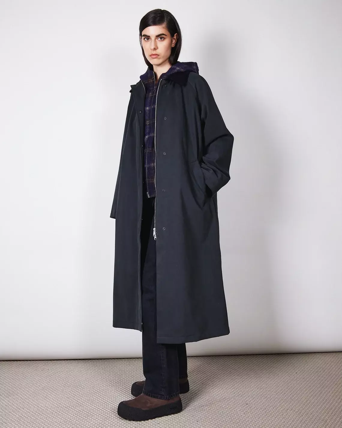 Brixtol Textiles Brooks Black Damen Wasserdichter Mantel schwarz